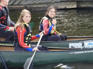 Girls canoeing on Lough Erne