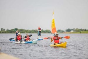 Water activities on the lake