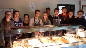 Volunteers serving lunch at large event at Share Discovery Village, Co Fermanagh, N Ireland